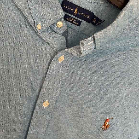 Ralph Lauren Other - Ralph Lauren Blue Button Down Shirt Embroidered Pony Slim Fit Stretch Oxford XXL
